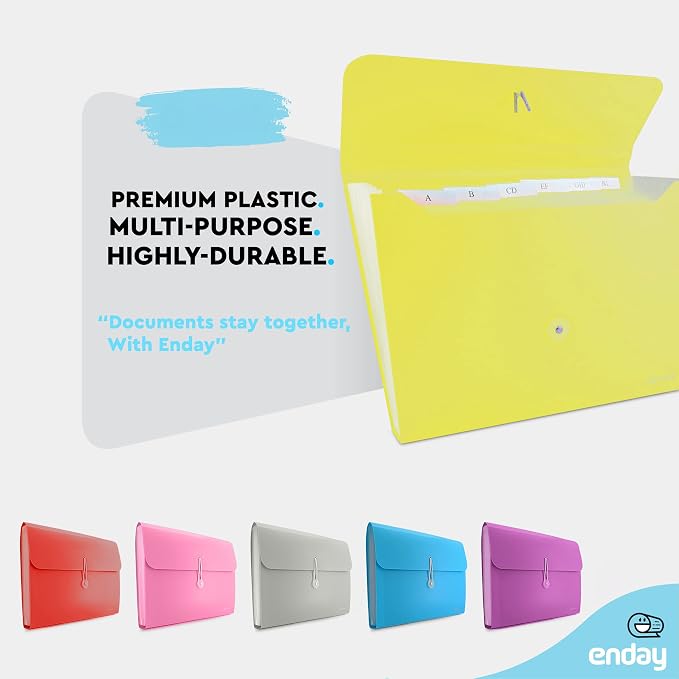 Accordion File Organizer Green, 7 Pocket Expanding File and Cover Folder - Image 3