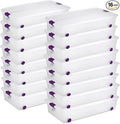 Sterilite 16-Pack 60 Quart ClearView Latch Box, Wheeled Underbed Organizer Bins by Sterilite