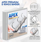 2 Pack of 2.5” Smooth Opening Angle D-Ring View Binders, Professional - Image 6