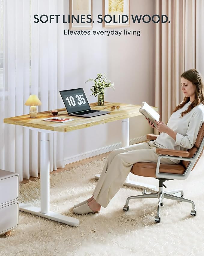 FLEXISPOT Solid Rubberwood Electric Standing Desk - Image 3