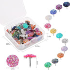 50Pcs Push Pins, Shiny Diamond Glitter Rhinestone Decorative Thumb Tacks - Image 2