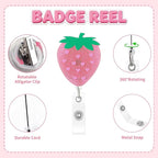 2Pcs Strawberry Badge Reel Retractable Personalized ID Name Badge Holder - Image 4