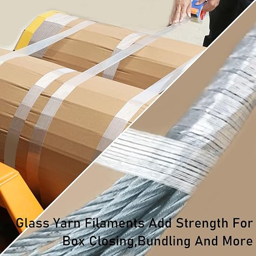 KAIY Strapping Tape 3 Roll, 1/2 inch x 60 yds Fiberglass Reinforced Packing - Image 3