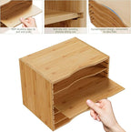 Bamjoy Bamboo 5 Tier Desktop Organizer, Paper Organizer Mail Sorter, File - Image 4