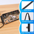 Sideways Phone Charger, 2 in 1 Invisible Holder Charger Cable, 240W Braided - Image 6