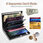 BWEGRHE Slim Credit Card Holder, Panda Sakura RFID Blocking Metal Wallet - Image 5