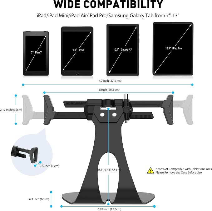 AboveTEK Anti-Theft iPad Kiosk Stand, 360° Swivel POS Tablet Mount - Image 4