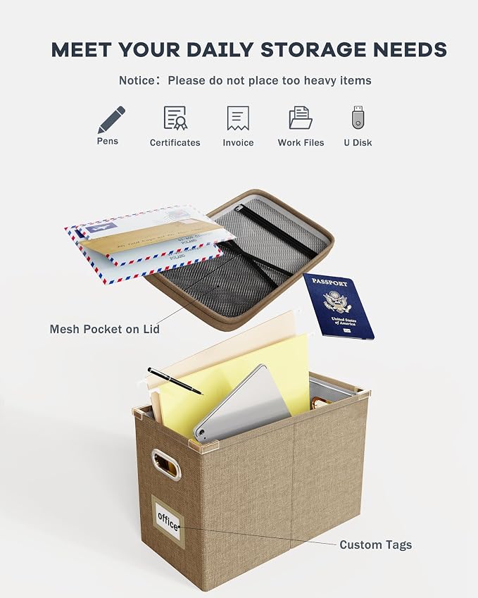 Oterri Hanging Filing File Box - Image 4