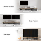 Fenge Monitor Stand, Dual Monitor Riser, 42.5inch Large Desk Computer Monitor - Image 5