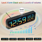 Peakeep Digital Alarm Clock for Bedrooms, Date Day of Week Large Display - Image 6