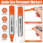 Fuutreo 10 Pack Jumbo Permanent Markers Bulk Large Chisel Tip Permanent Markers - Image 3