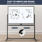 Rolling Whiteboard, 48 x 32 Inches Magnetic White Board - Image 6