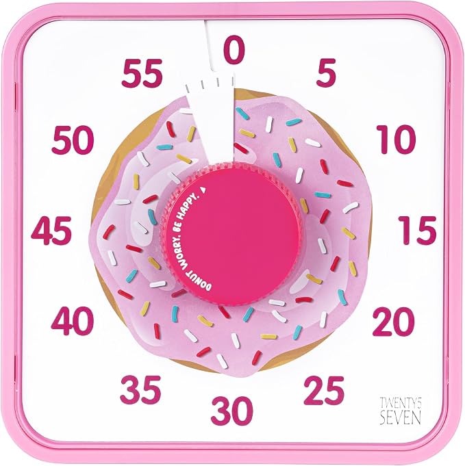 TWENTY5 SEVEN Countdown Timer 7.5 inch, 60 Minute 1 Hour Visual Timer by TWENTY5SEVEN