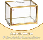 BTSKY Golden Glass Index Card Organizer Box, 3x5 Inch Index Cards Holder - Image 5
