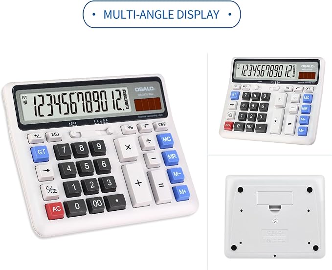 Desktop Calculator Extra Large LCD Display 12-Digit Big Number Accounting - Image 8