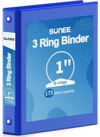 SUNEE 3 Ring Binder 1 Inch 1 Pack, Cobalt Blue by SUNEE
