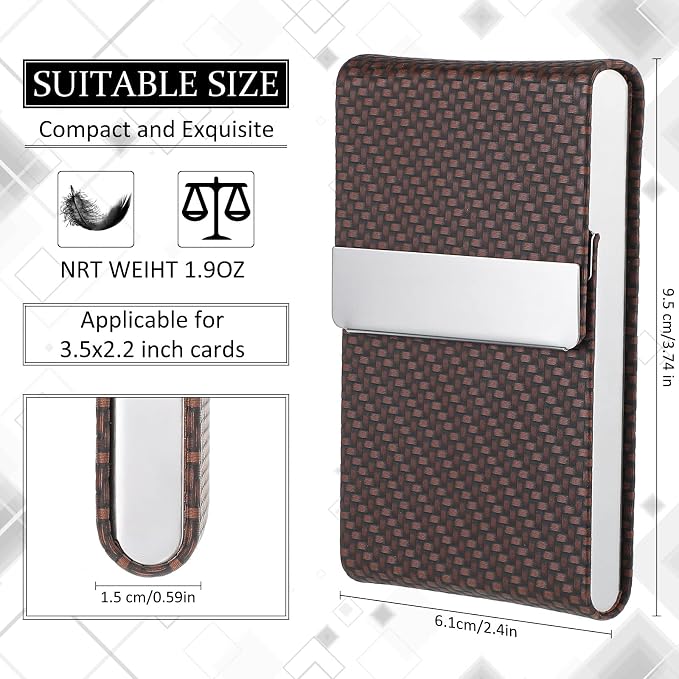 Eaasty 4 Pcs PU Leather Business Card Holder Case - Image 3