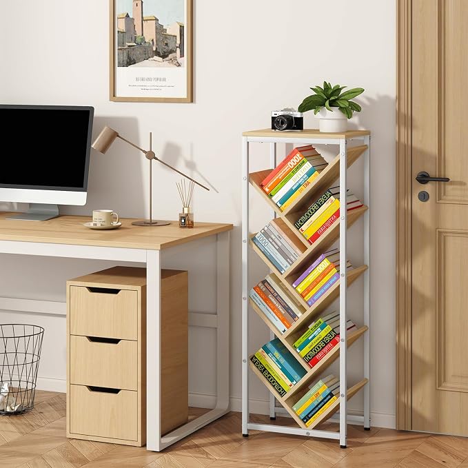 IBUYKE 9 Tier Tree Bookshelf, Floor Standing Wood Bookshelf - Image 2