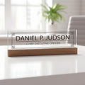 ARTBLOX | Office Personalized Name Plate Men Board Design On Clear Acrylic Glass by Artblox