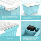 Nazhura 72 Quart Plastic Storage Bin, Stackable and Nestable Storage Boxes - Image 9