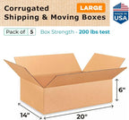 Large Shipping & Moving Boxes 20 x 14 x 6 inches - Image 2