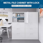 PEUKC 3-Drawer Metal File Cabinet, Lateral Vertical Filing Cabinets - Image 8