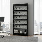 LHIUGE 5-Layer Brochure Display Rack, Freestanding Wooden Magazine Rack - Image 6