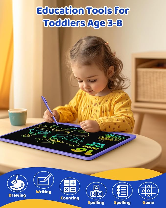 KOKODI LCD Writing Tablet for Kids 16 Inch Colorful Doodle Board, Electronic - Image 5