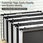 ANSOOK Plastic Legal Size Hanging File Folders, 12 Pack Reinforced Black File - Image 4