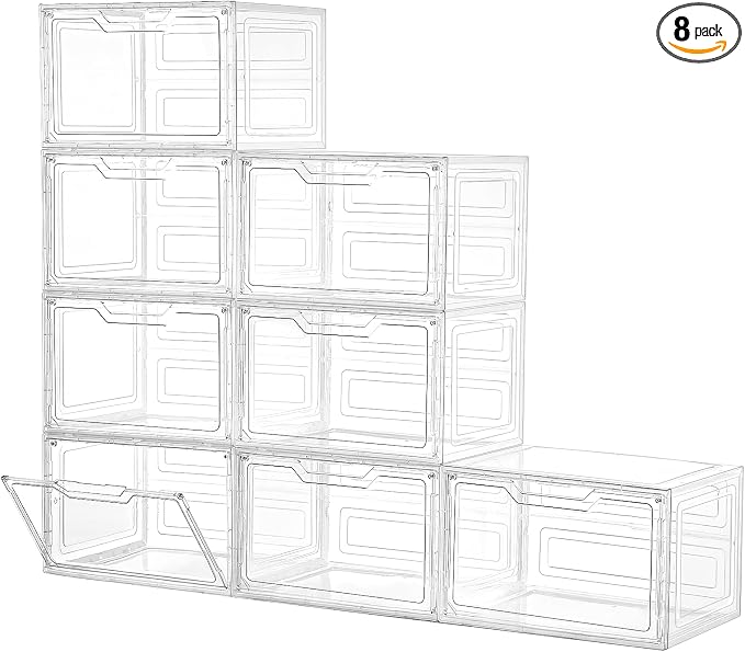 Freebat Closet Organizers and Storage, Acrylic Clear Plastic Storage Bins by Freebat