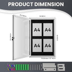 36"x24" Lockable Enclosed Bulletin Board, Outdoor Flet Weather-Resistant - Image 4