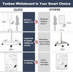 Mobile Whiteboard, 36x24 Inches Standing White Board on Wheels, Portable - Image 5