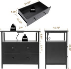Edbuosy 27 inch Wide Night Stand Set 2 - Image 3