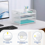 Samstar 3 Tier White Letter Tray Paper Organizer - Image 3