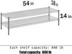 18" Deep x 54" Wide x 14" Height Wire Shelving Kit | 2-Tier | NSF Commercial - Image 3