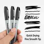 Dabo&Shobo Permanent Markers, 160 Pack Black Permanent Markers Bulk, Fine Tip - Image 4