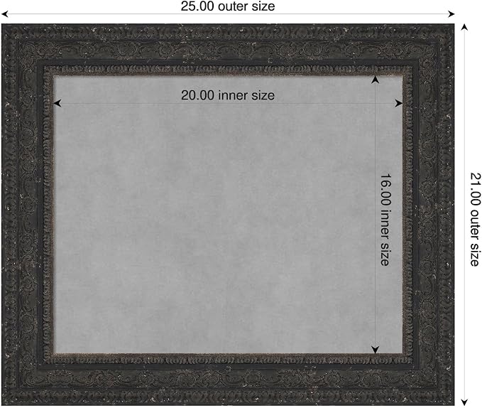 Amanti Art Black Framed Magnetic Board 21x25 Small Vision Board - Image 2