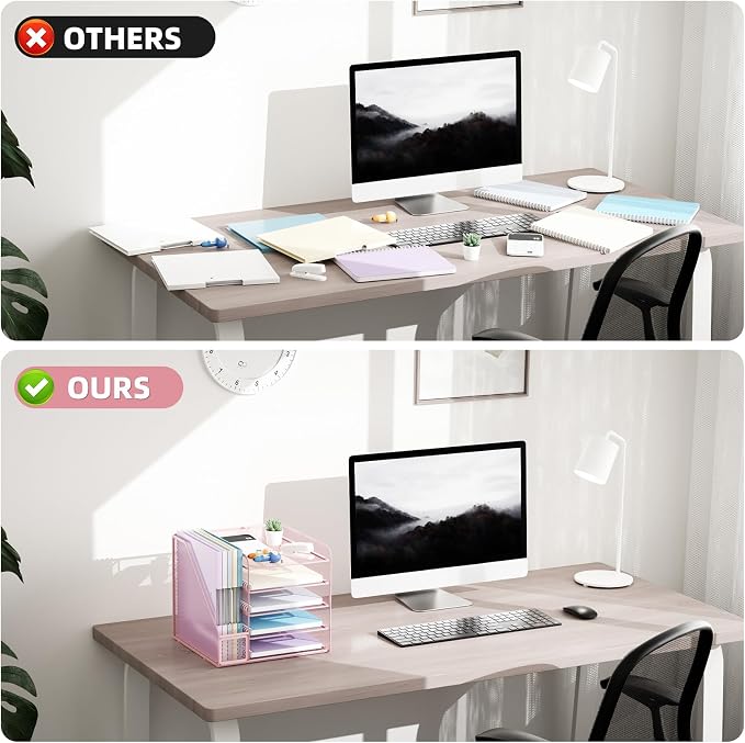 Marbrasse Desk Organizers and Accessories, 5-Tier Paper Letter Tray Organizer - Image 5