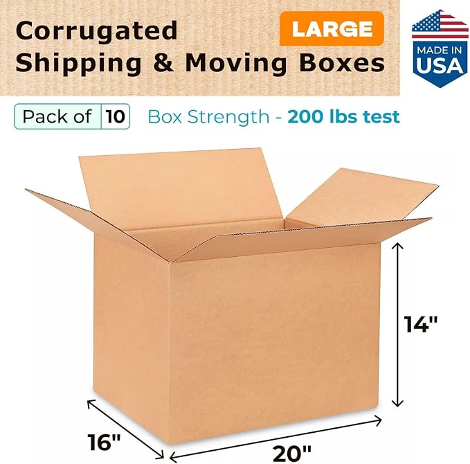Large Shipping & Moving Boxes 20x16x14 inches - Image 2
