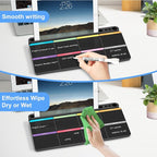Desktop Glass Whiteboard with Storage, Colorful Weekly Calendar Desk Dry Erase - Image 4