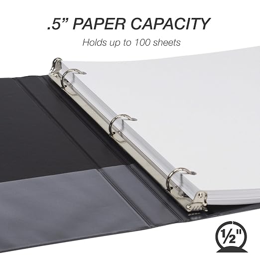 Samsill Economy 0.5 Inch 3 Ring Binder Bulk Pallet, Made in The USA, Round Ring - Image 3
