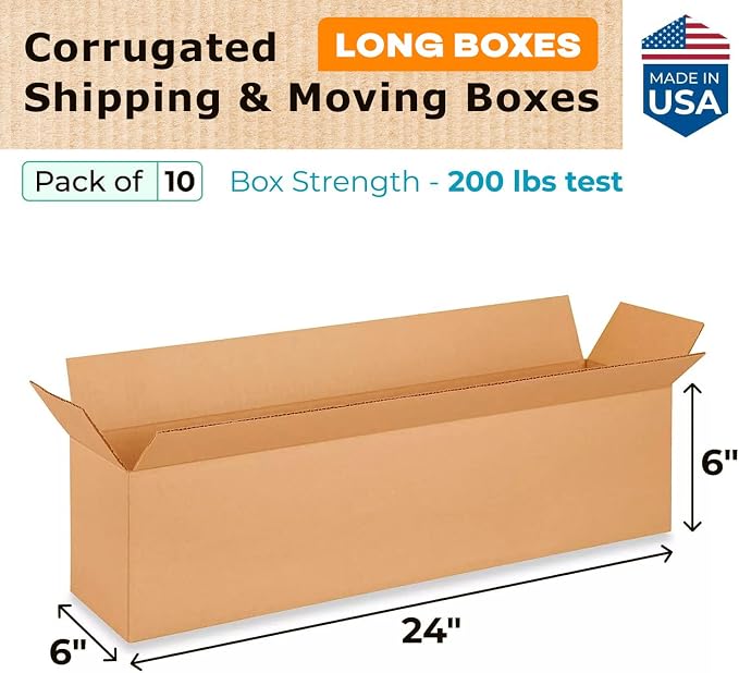 Long Moving & Shipping Boxes 24x6x6 inches - Image 2