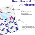 Threshold Tab-Expiring Visitor Badge Sign-in Book | Name Tag Stickers | Hospital - Image 2