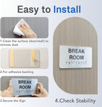 Exit Signs with Raised Text & Grade 2 Braille, Brushed Aluminum/Silver Finish - Image 5