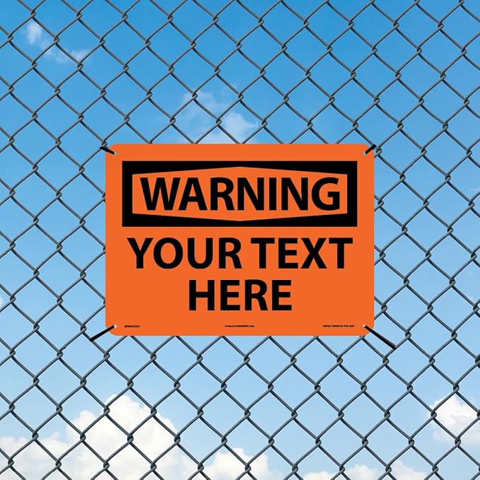 Custom OSHA Style Warning Sign 10" x 14" Aluminum Sign, Customizable "Your Text - Image 3