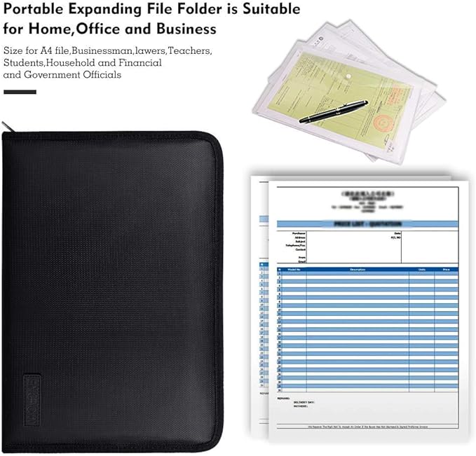 ENGPOW Expanding File Folder Important Document Organizer Fireproof Document - Image 4