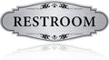 Restroom Sign Sticker for Business & Home, Self-Adhesive Brushed Silver Elegant by LUHIMO