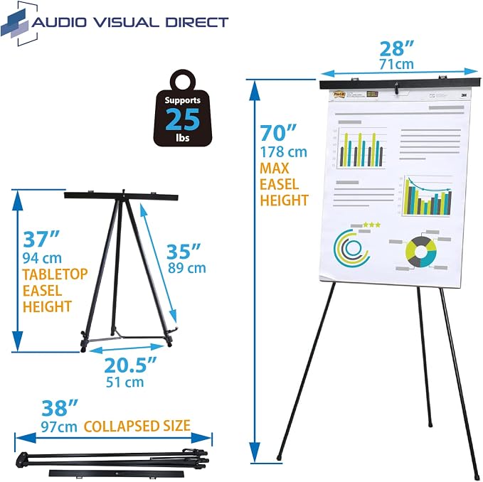 Lightweight Aluminum Flip-Chart Presentation Easel, 70 Inches - Image 3