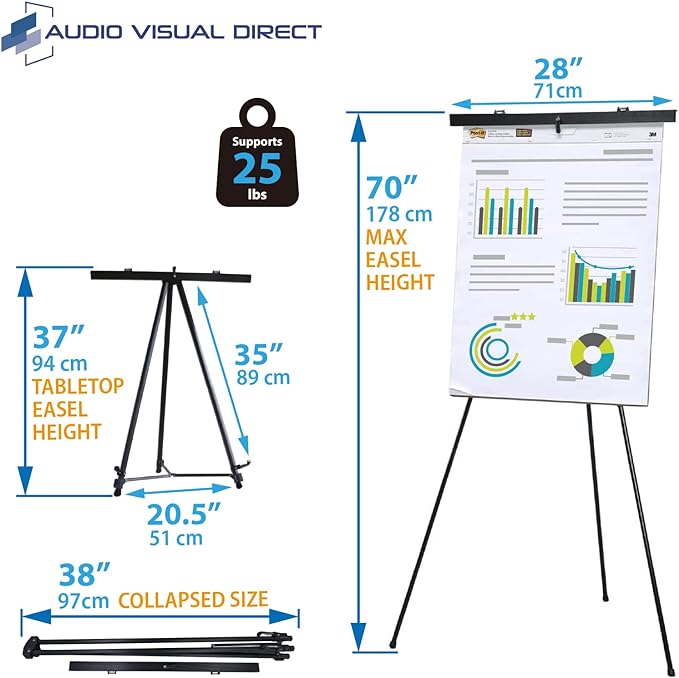 Lightweight Aluminum Flip-Chart Presentation Easel - Image 3