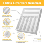 oridom Kitchen Bamboo Silverware Organizer, Kitchen Drawer Organizer - Image 5